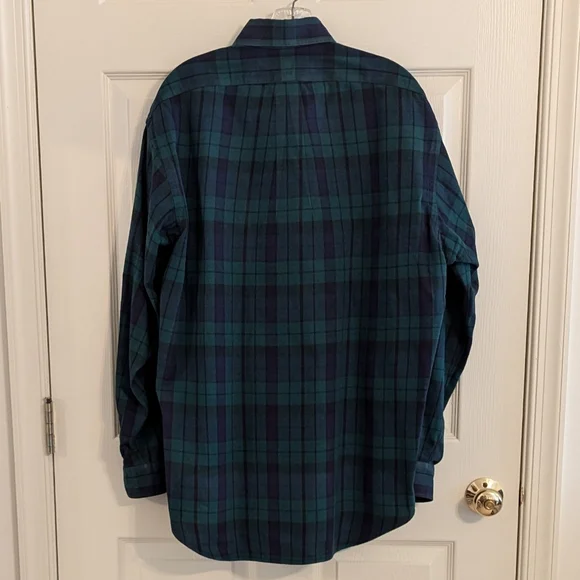 Ralph Lauren Blaire 100% Cotton Long Sleeve Black Watch Plaid Shirt - Picture 3 of 11